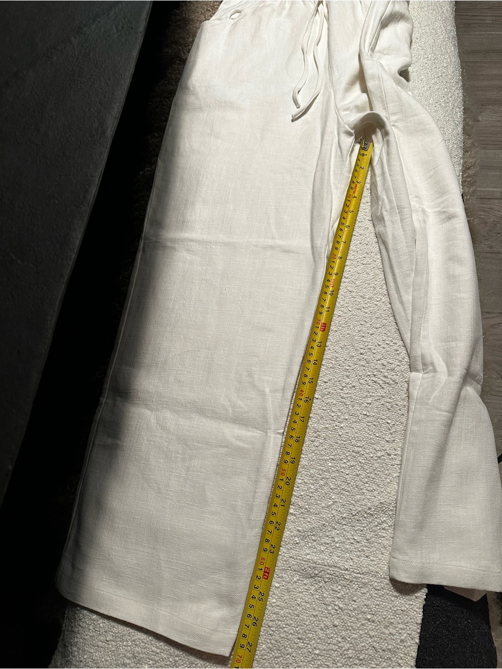 White Linen Pants/wild leg/NWT /size M - Picture 11 of 11